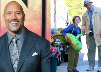 Dwayne Johnson looks unrecognizable as the 70-year-old Chicken Man in Lizard Music. Makeup artist Kazu Hiro spent hours transforming his appearance.