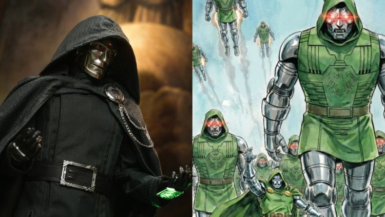 The first look at the Doombots from Avengers: Doomsday has been revealed in new Hot Topic promotional art featuring Doctor Doom and his robotic minions.