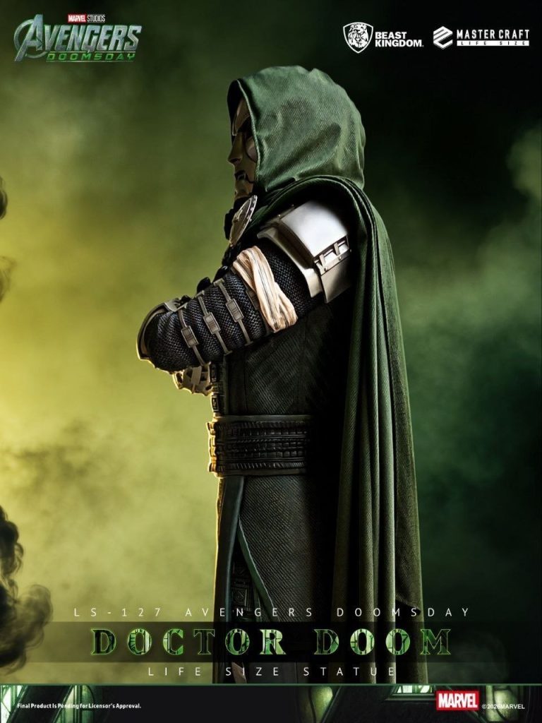 Beast Kingdom reveals its life-sized Doctor Doom statue for Avengers: Doomsday, standing 198 cm tall and expected to ship in Q4 2026.