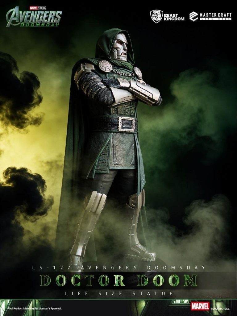 Beast Kingdom reveals its life-sized Doctor Doom statue for Avengers: Doomsday, standing 198 cm tall and expected to ship in Q4 2026.